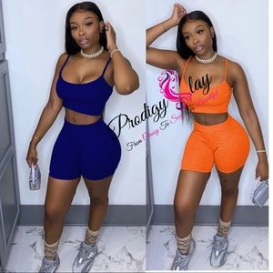 Solid Half Sleeve Summer 2 Piece Sets